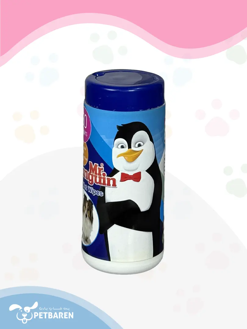 دستمال مرطوب سگ و گربه مستر پنگوئن ۵۰ برگی ضد حساسیت با آلوئه ورا
